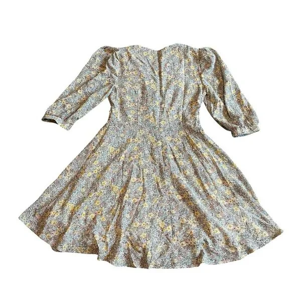 Quanta du Soleil Dainty Floral Print Dress Puff Sleeves Mini Size 36 EU Small - Picture 10 of 12